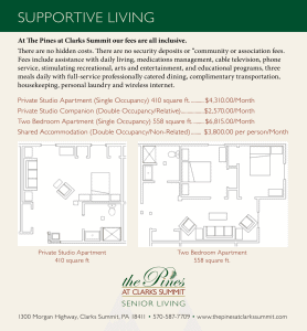 Floor Plan Supportive Living Floor Plan