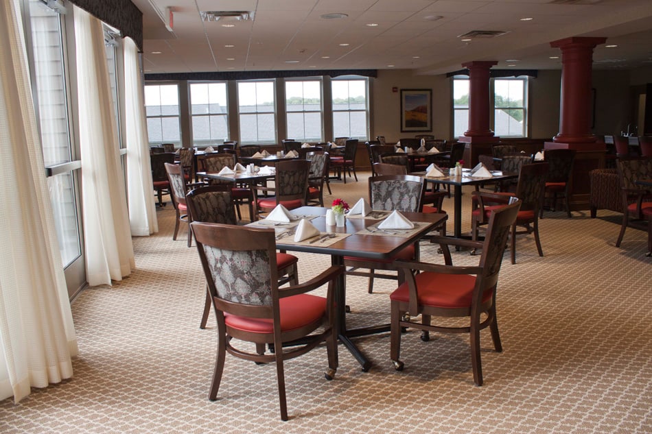 The dining room at The Pines Senior Living