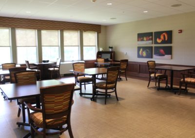 Dining area at Evergreen community in The Pines Senior Living and Memory Care in Clarks Summit